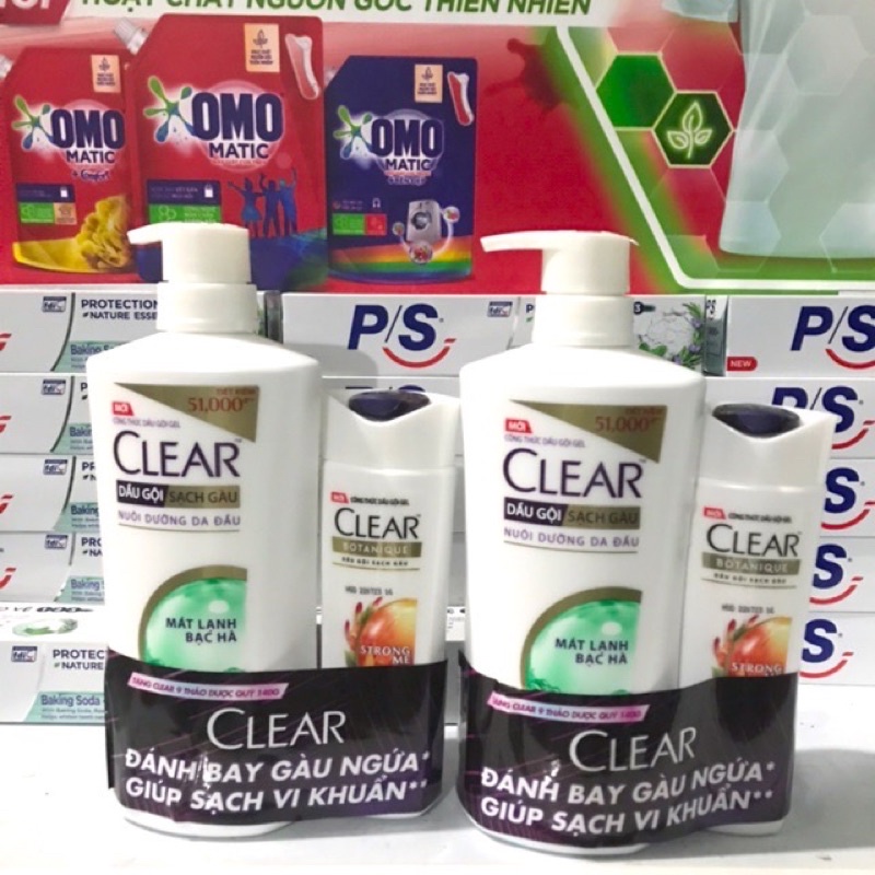 Dầu Gội Sạch Gàu Clear Mát lạnh Bạc Hà 630g