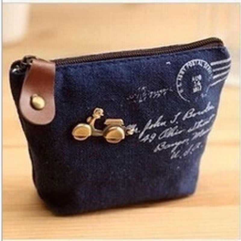 Ví Đựng Tiền Xu/Thẻ Bằng Vải Bố Phong Cách Cổ Điển Dễ Thương Dành Cho Nữ