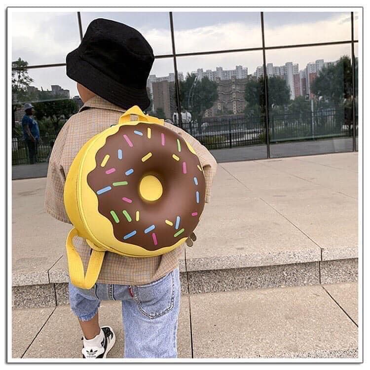 Balo đeo vai hình bánh donut cho trẻ nhỏ Ba Lô Hình Bánh Donut Màu Cầu Vồng Cho Trẻ Mẫu Giáo