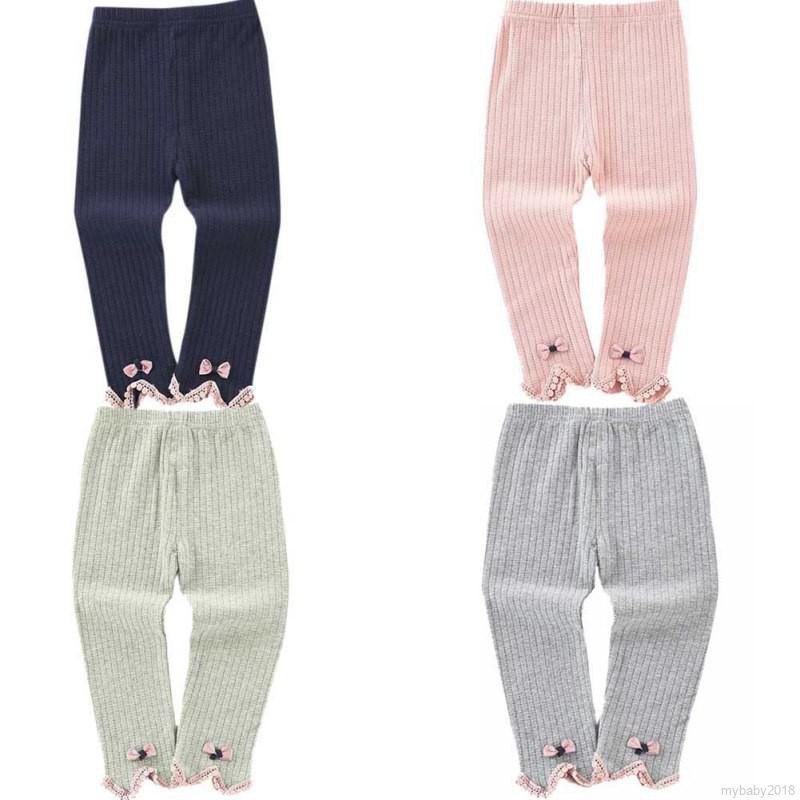 Quần Legging Công Chúa Co Giãn Họa Tiết Hoa Ấm Áp Cho Bé Gái