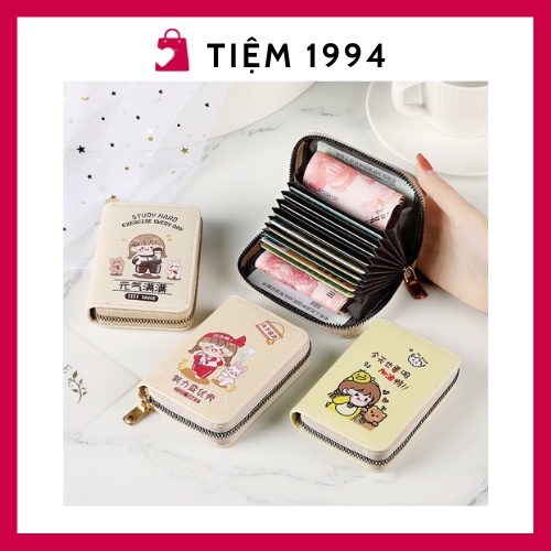 Ví nữ ngắn đẹp cầm tay, ví mini nhỏ gọn bỏ túi nhiều ngăn V05