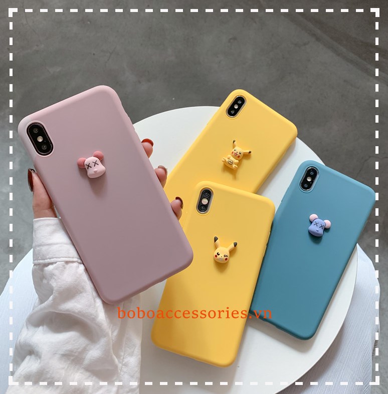 Ốp Điện Thoại Họa Tiết Pikachu 3D Cho iPhone 6 6s 7 8 Plus 12 Pro Max 12 Mini SE 2020