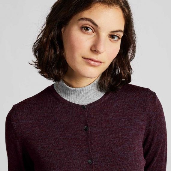 Áo len Merino 100% lông cừu Uni (WOMEN Extra Fine Merino Crew Neck Cardigan) - Mã 418666