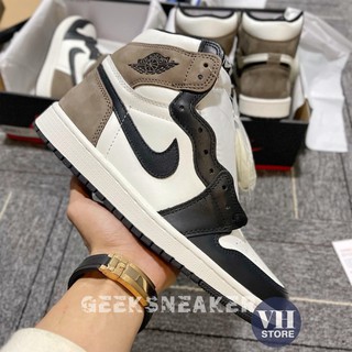 [ Sale] Giày Sneaker Air Jordan Cao Cổ, Giày JD1 Gót Nâu Cao Cổ Nam Nữ Full Box Bill