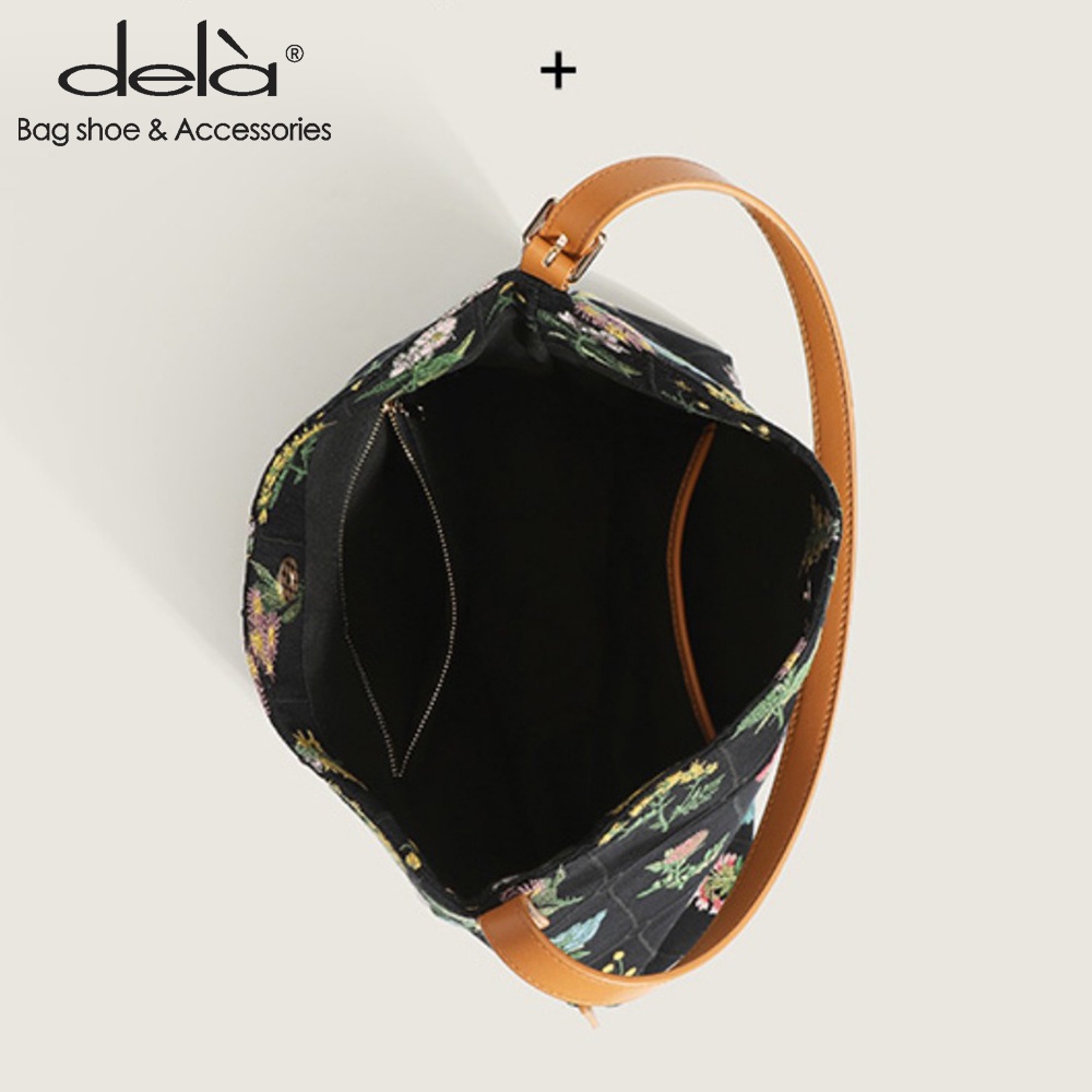 Dela Túi Xách canvas Cỡ Lớn Thêu Họa Tiết Thời Trang Cho Nữ