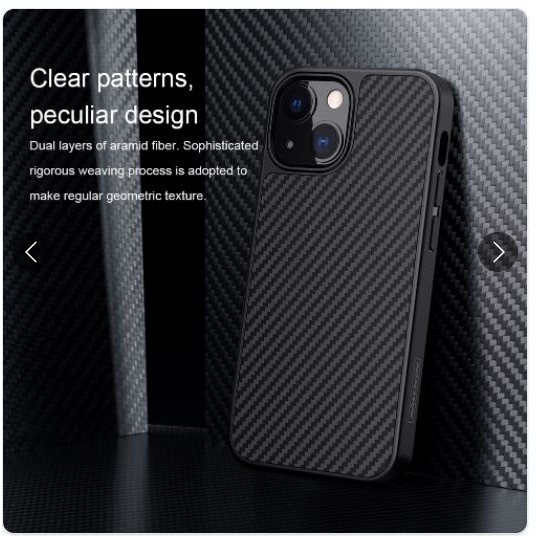Ốp lưng iPhone 13, 13 Pro, 13 Pro Max vân carbon chính hãng Nillkin Synthetic Fiber