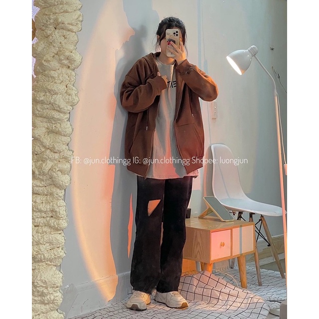 Hoodie zip nỉ bông trơn báic 9088 - Ảnh JUNclothing | BigBuy360 - bigbuy360.vn