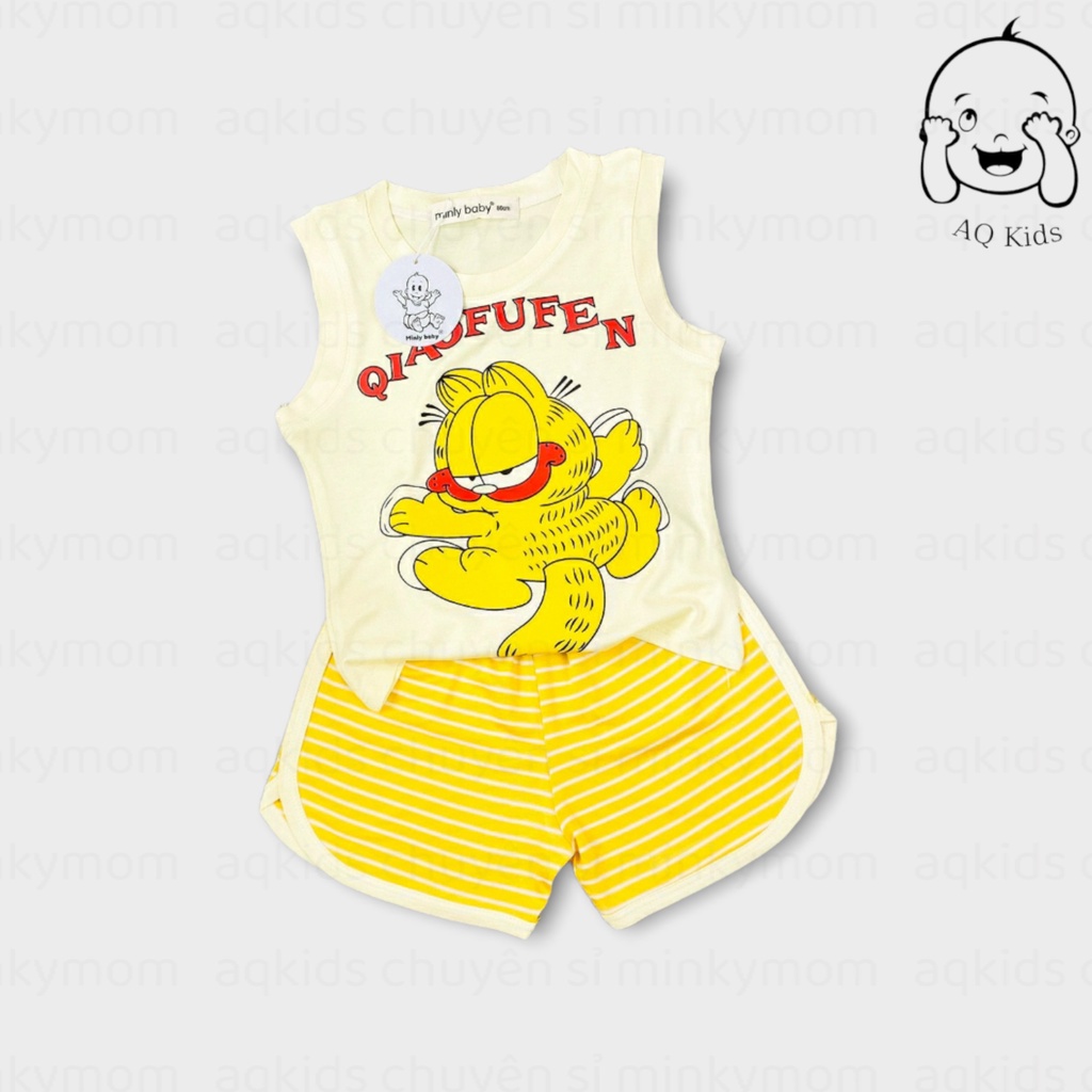 [BÉ 7-30kg] Bộ ba lỗ bé trai bé gái vải thun lạnh - hàng chính hãng Minlybaby Size 80-170 cho bé Unibaby BLQS