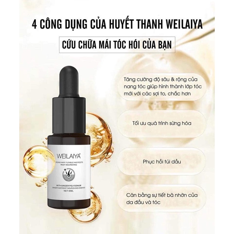 Kích thích mọc tóc nhanh với huyết thanh serum mọc tóc weilaiya chính hãng 1 lọ 5ml hiệu quả sau 12 tuần sử dụng-Shina