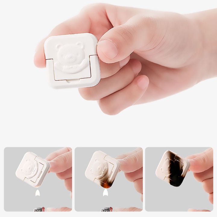 Nút bịt ổ điện chống giật chống cháy gấu trắng an toàn cho bé BOD001