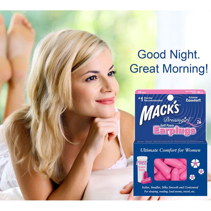 Hộp 5 đôi nút bịt tai chống ồn Mack's Dreamgirl dành cho nữ giới