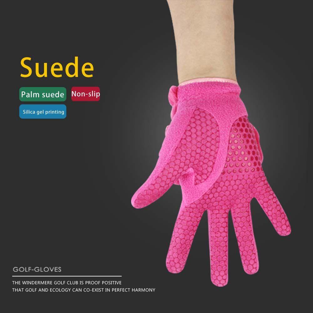 IVORY 1 Đôi Găng Tay Đánh Golf Trái Và Phải Da Lộn Nhân Tạo Phối Lông Thỏ Giữ Ấm Thoải Mái