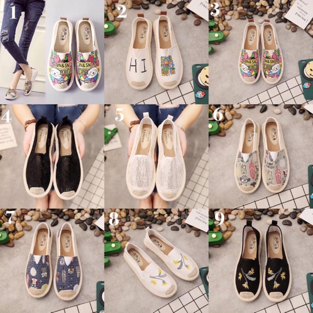 Giày slipon cói