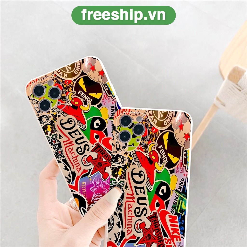 Ốp iphone sticker nhiều hình thù đẹp sắc màu cho 13 12 11 Pro Max 7/7Plus/8/8Plus/X/Xs/Xs Max/11/11pro