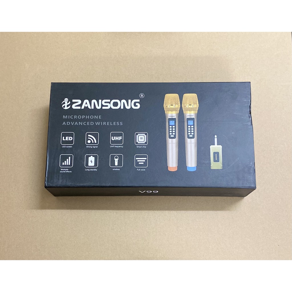 [Mã ELHACE giảm 4% đơn 300K] Bộ 2 micro karaoke không dây Zansong V99