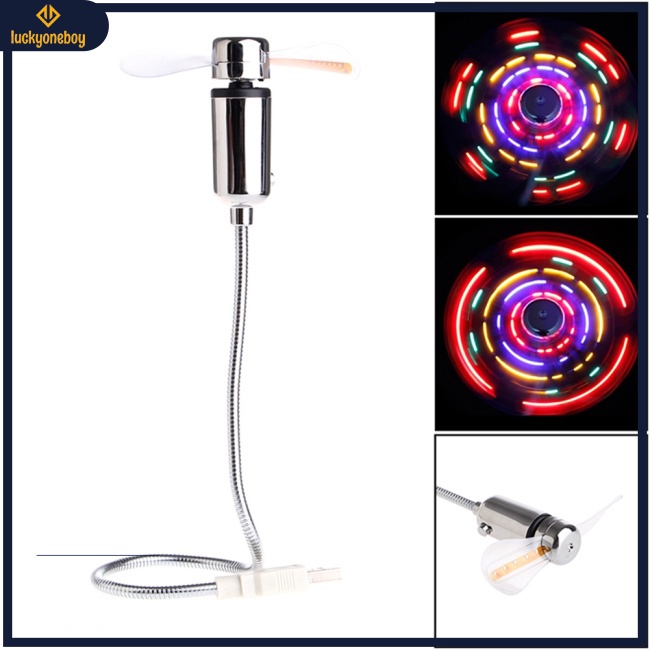 Quạt Mini Tích Hợp Đèn Led Nhiều Màu Sạc Usb Cho Pc Điện Thoại