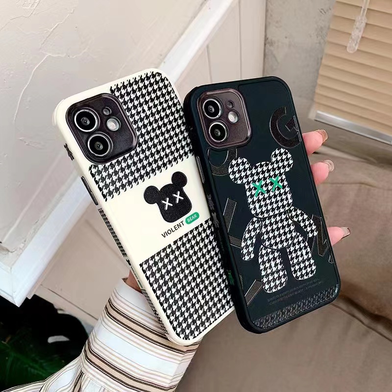 Ốp Điện Thoại In Hình Gấu Và Gạch Cho iphone 13 12 11 Pro MAX i13 13pro i11 iX X 7plus 8plus XR Xs MAX 12Pro