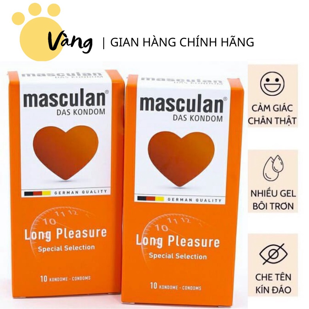 Bao Cao Su Gân Gai Kéo Dài Thời Gian Masculan Long Pleasure 5in1 Hộp 10 Bao