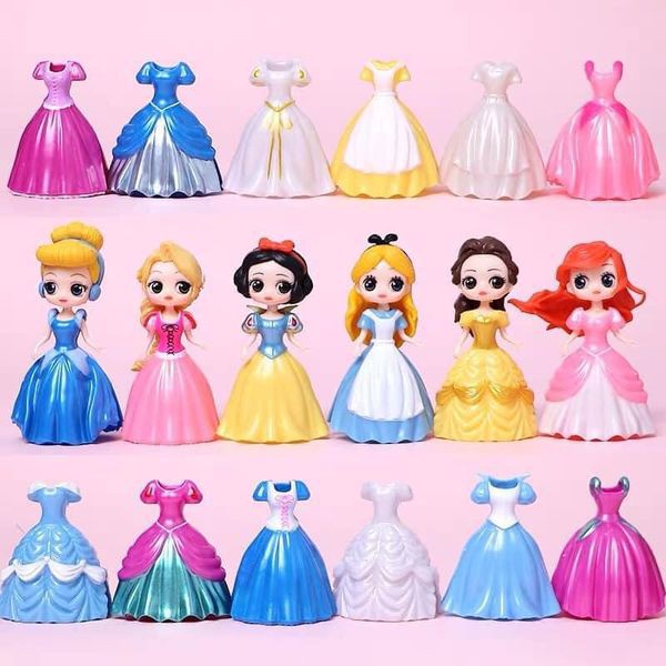 Búp Bê Thay Váy - Bộ 6 Búp Bê + 18 Váy