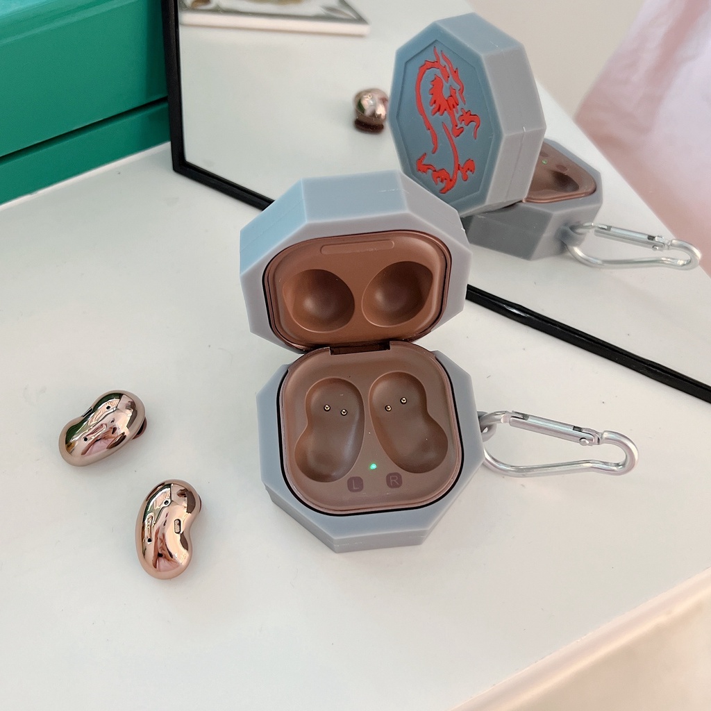 Vỏ Bảo Vệ Hộp Sạc Tai Nghe bluetooth Không Dây Samsung Galaxy Buds Live / Buds 2 / Buds Pro / Buds 2 Pro Bằng Silicon Mềm Hình Rồng 3D
