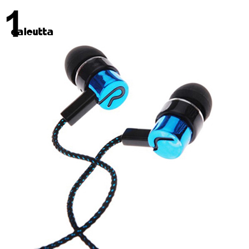 【Ready stock】3.5mm In-Ear Earbud Wired Stereo Braid Cord Earphone Headset for iPhone Samsung