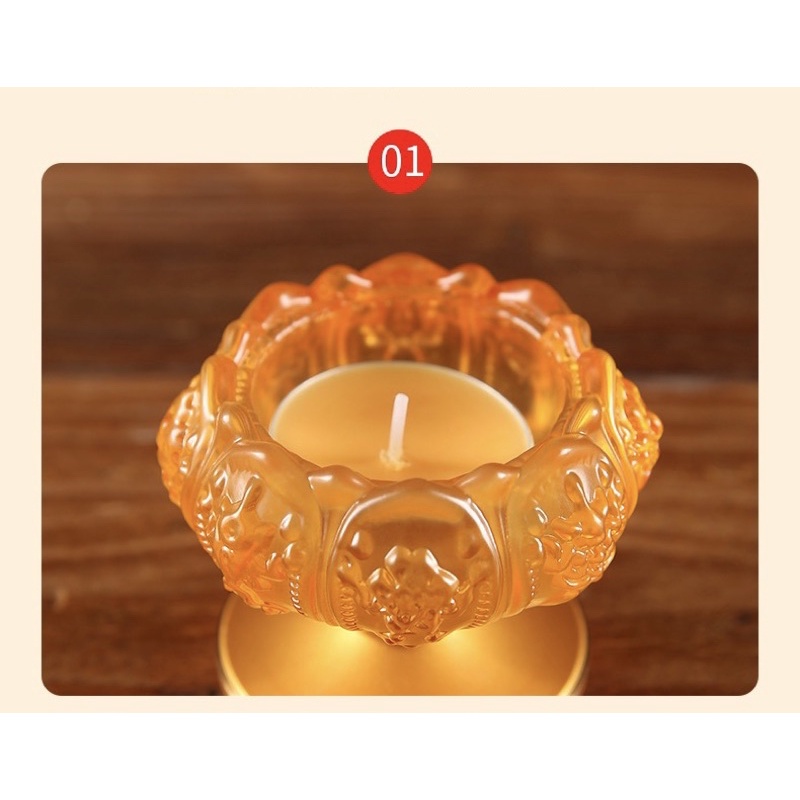 CHÂN ĐẾ NẾN LƯU LY CAO CẤP THỜ CÚNG TRANG TRÍ BAN THỜ