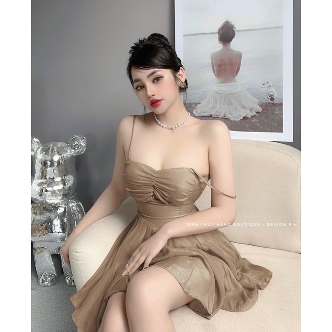 Đầm xoè tơ cúp ngực 8 mảnh
