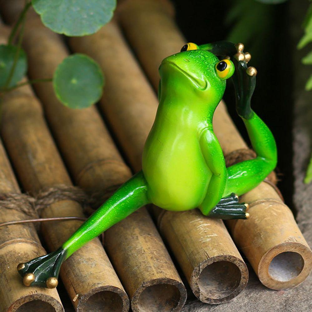 KUNHEV Mô Hình Chú Ếch Tập Yoga Trang Trí Trong Nhà Và Ngoài Trời