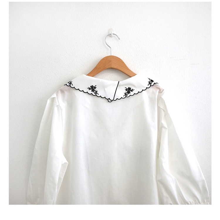 Áo SUXI tay ngắn dáng rộng thêu họa tiết phong cách cổ điển Hàn Quốc cho nữ