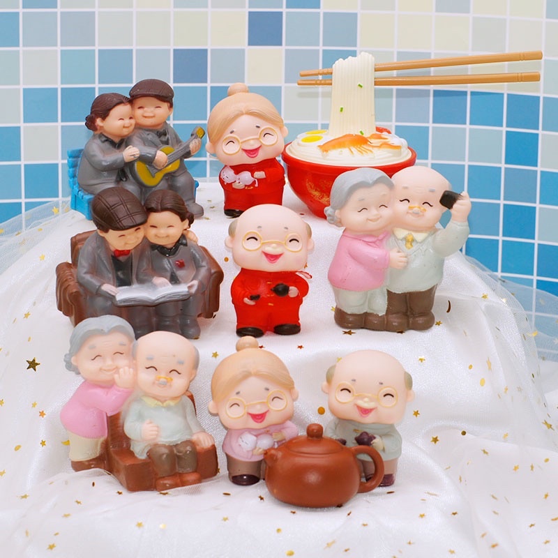 Tượng ông bà trang trí bánh kem