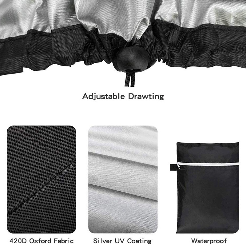 Vỏ Bọc Lò Nướng BBQ Bằng Vải Oxford PVC Chống Gió / Chống Tia UV