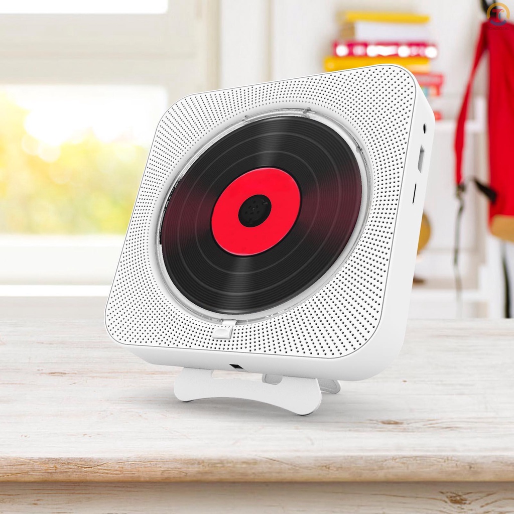 Máy phát nhạc đĩa CD KC-909 tích hợp loa âm thanh nổi 2 giắc cắm tai nghe 3.5mm + đèn LED + điều khiển từ xa FM/thẻ TF