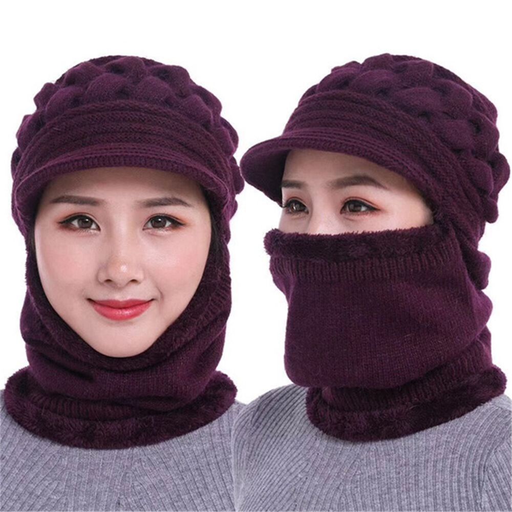 Mũ trùm đầu kiêm khăn choàng cổ giữ ấm mùa đông chống gió nhiều màu sắc tùy chọn thời trang dành cho nữ