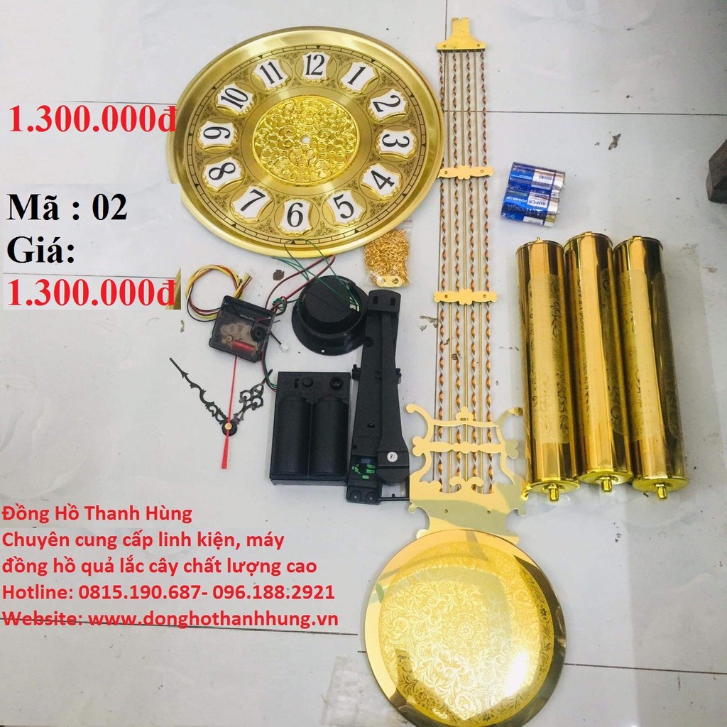 Bộ ruột đồng hồ nhôm cao cấp mặt số thường mặt vàng 32cm-Đồng Hồ Thanh Hùng