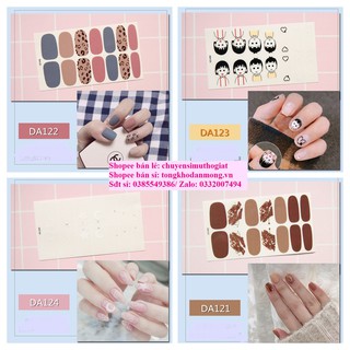 Sỉ da121-da140 dán móng tay bộ 14 nhãn nail sticker