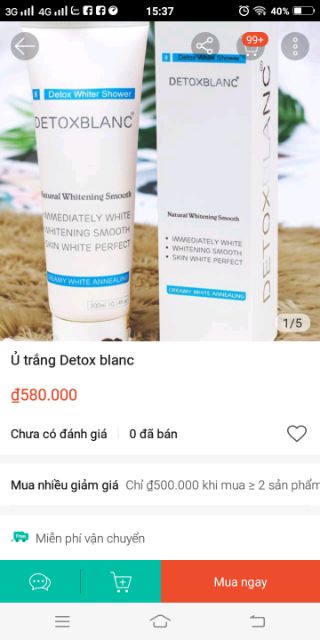 Combo 2sp ủ trắng và thải độc detoxblanc