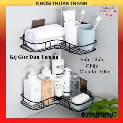 Kệ góc dán tường bằng thép không rỉ (Sơn Tĩnh Điện) siêu chắc trong nhà bếp nhà tắm (khosithuanthanh)