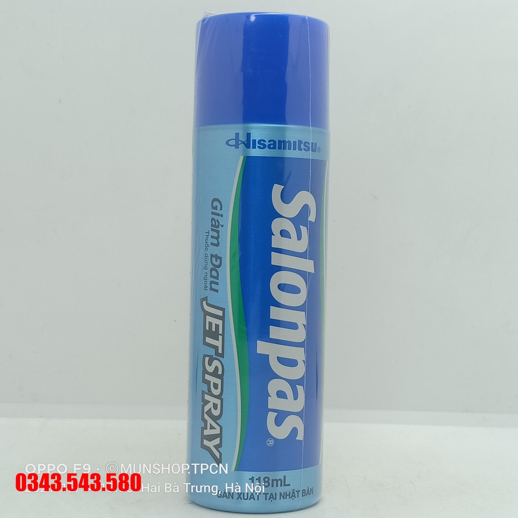 Xịt Salonpas Jet Spray ( mẫu mới) chai 118ml