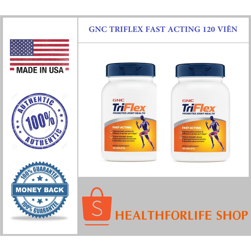 USA - GNC Triflex Fast Acting 120 viên giúp hỗ trợ khả năng tái tạo sụn khớp, giảm đau các trường hợp khô khớp