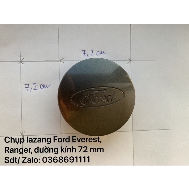 Logo chụp mân, ốp vành la zăng bánh xe Ford Ranger 2013-2022; Ford Everest 2016-2022