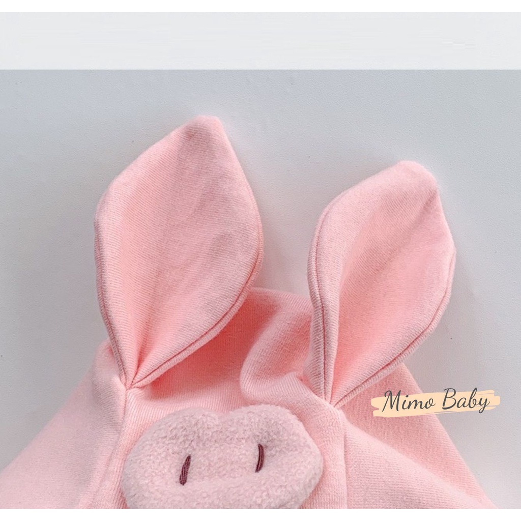 Mũ cotton buộc dây hình heo hồng dễ thương cho bé MD154 Mimo Baby