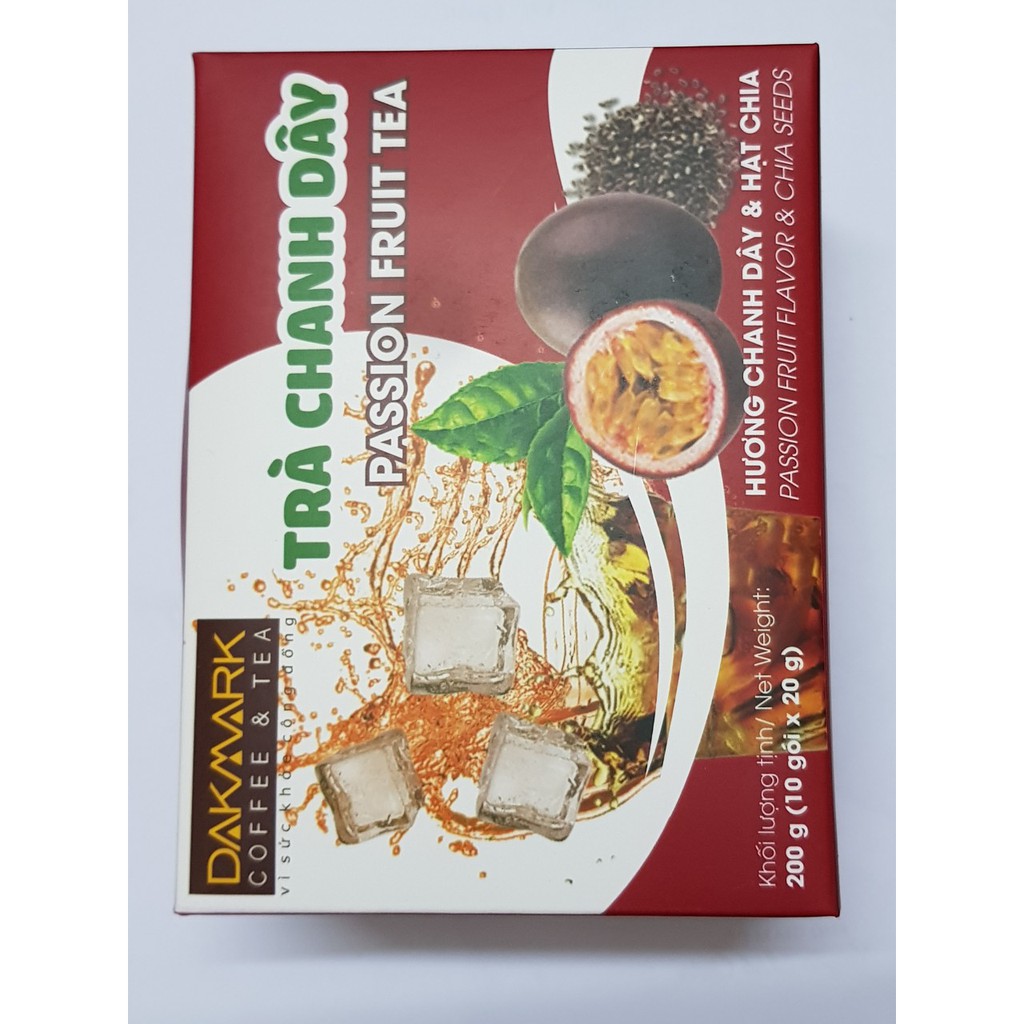 Trà trái cây nhiệt đới DakMark vị chanh dây hạt chia_hương vị giải khát mùa hè oi ả