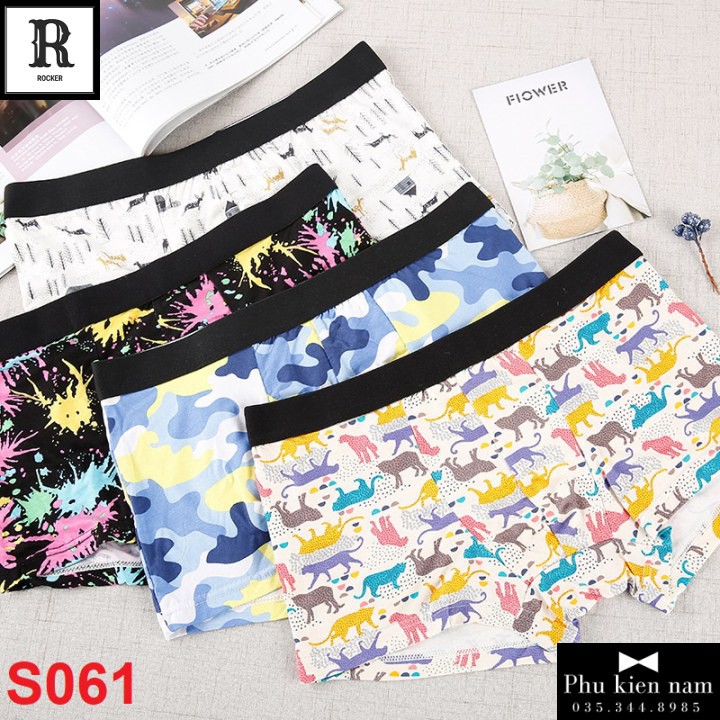 [Hộp] Combo 4 Quần Lót Nam Boxer Quần Sịp Thoáng Mát S027
