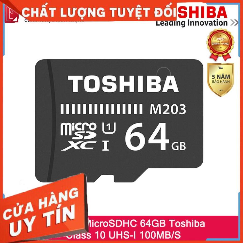 (giá khai trương) Thẻ Nhớ MicroSDHC 64GB Class 10 UHS-I 100MB/s Toshiba - hàng phân phối bởi FPT
