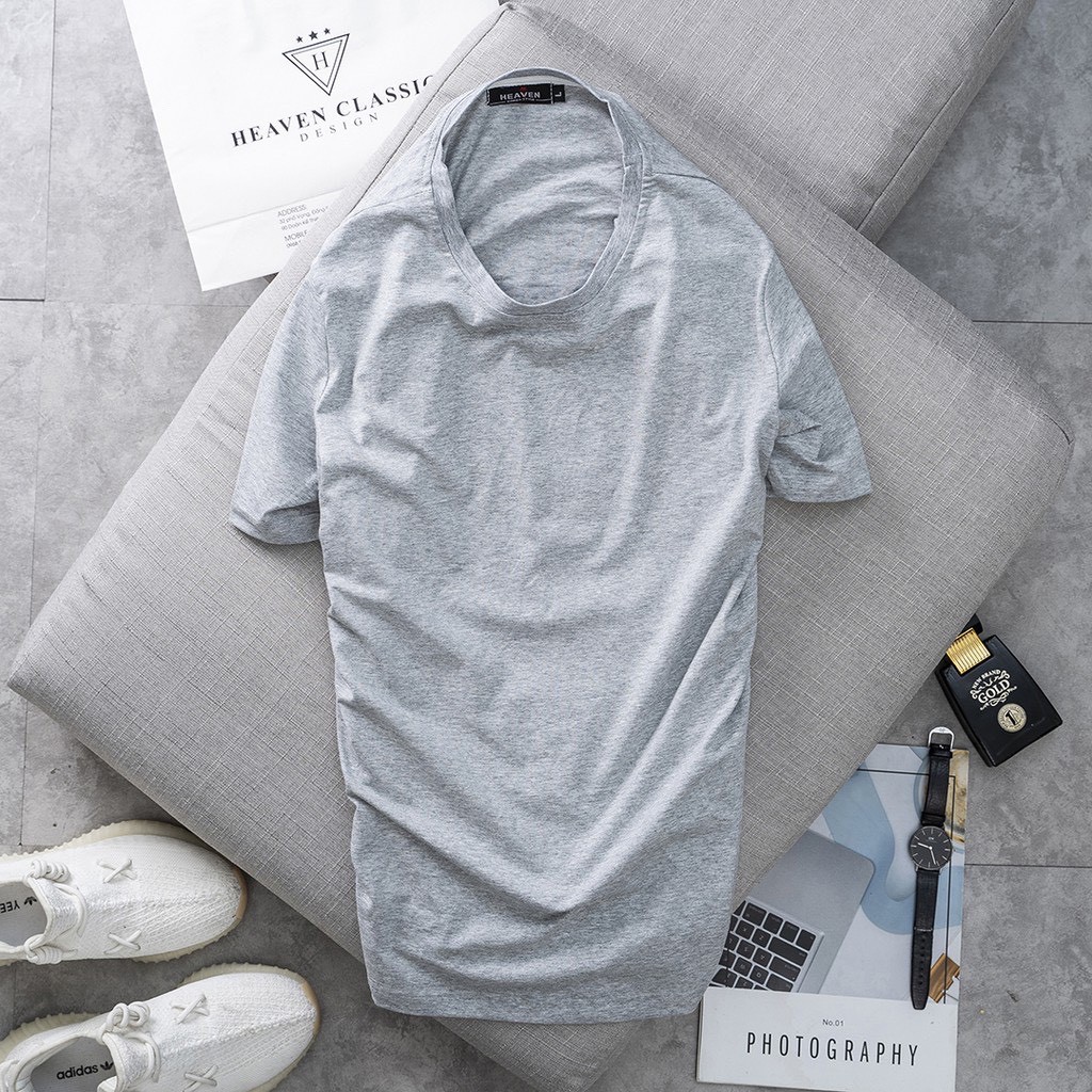 Áo thun nam cổ tròn vải Cotton co giãn,dày dặn | BigBuy360 - bigbuy360.vn