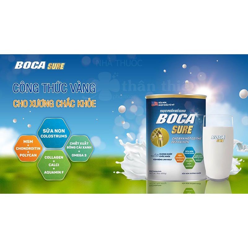 Sữa Boca Sure hỗ trợ xương khớp