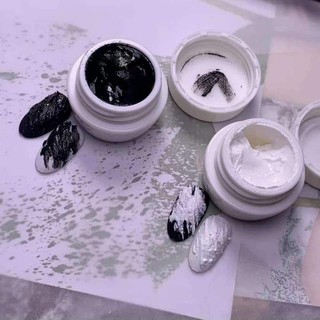 Gel xi măng đen trắng làm nail