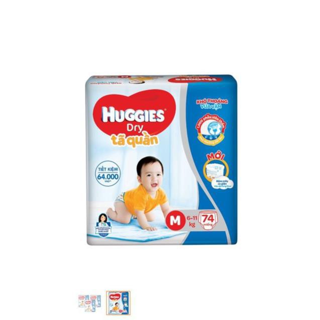 Tã quần Huggies mẫu mới đệm mây 4 chiều M74/L68/XL62/XXL56