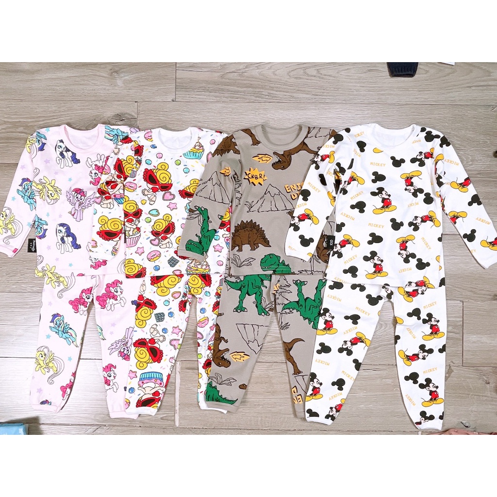 Bộ xuất hàn dài tay cho bé trai bé gái Moimege túi zip xịn xò_Chất thun cotton co giãn 4 chiều