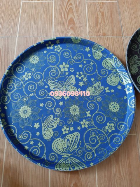 Khay chống trượt hoa văn tròn 28cm,36cm,40cm giao ngẫu  nhiên